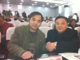 与影视特型演员邓小平扮演者钱锋老师在南京农民书画家协会成立大会上合影留念